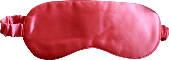 Pink sleeping mask on transparent background