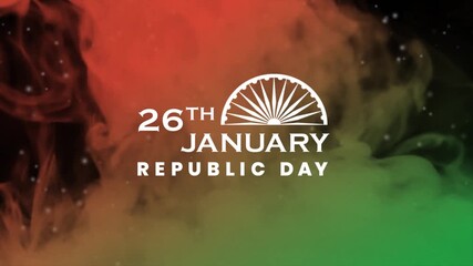 Indian Republic Day 26 January Title Animation on Black Background