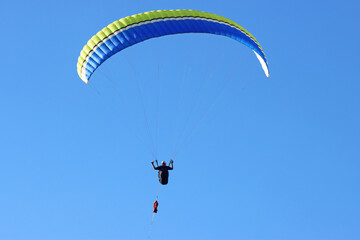 Paraglider being towed by a winch	
