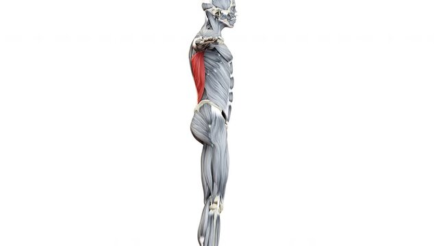 Human Muscular System Torso Muscles Latissimus Dorsi Muscle Anatomy Animation Concept