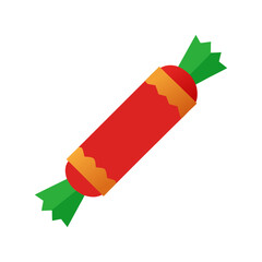 single christmas cracker isolated on white background