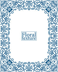 Elegant Blue Floral Decorative Frame, floral tiles vector, Card cover vector, Carpet, Mosaic, tiles decoration, Greeting card, weeding invitation cover, gift box level, page border, package leveling, 