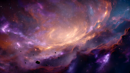 Fototapeta premium Cosmic Nebula: A Vibrant Display of Celestial Gases