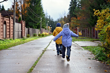 Kids in autumn park