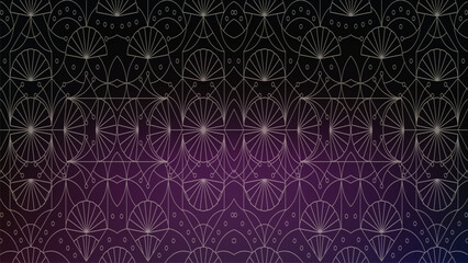 Dark Purple Gradient with Geometric Art Deco Pattern