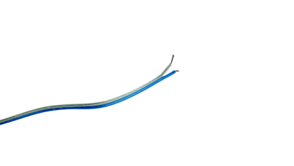 Blue and Green Electrical Cables Curving On White Background for Wiring and Tech Concept Design