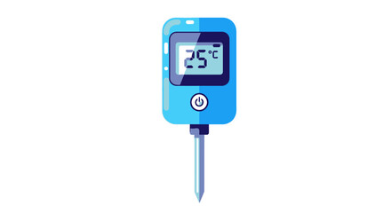 A digital thermometer displaying 25 degrees Celsius, ideal for measuring temperature.