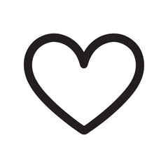 Simple line art heart icon symbol representing love kindness affection romance and valentines day celebration element vector