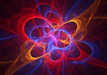 Colorful Abstract Energy Fractal Illustration Glowing Light Effects Visual Art Texture Background Graphic Design Element Digital Render