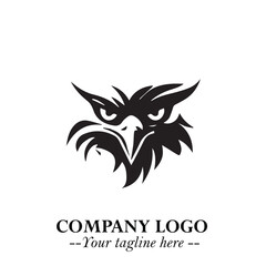 Majestic Head of Eagle Logo Symbol in Black on White Background with Bold Minimalist Design