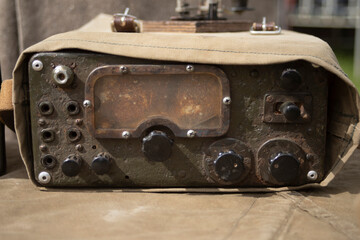 Military communications equipment. World War II switchboard. Military telephone.