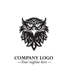 Majestic Head of Eagle Logo Symbol in Black on White Background with Bold Minimalist Design
