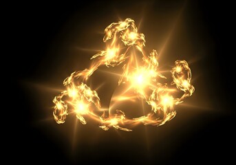Fractal Light Burst: A Golden Illumination of Energy Emanating in an Abstract Composition for Brilliant Backdrops