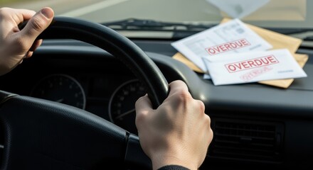 Overdue bills and finance responsibility bring stress debt and payment obligation causing collection worry