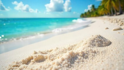 Obraz premium Shimmering White Sand of Miami Beach A Sun-Drenched Tropical Paradise Perfect for Travel and Backgrounds