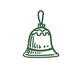 Original hand-drawn Merry Christmas illustration with a minimalist Christmas ornament. Illustrations for posters, cards, and graphic design.