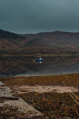Tranquil waters of Loch Sunart, Scottish Highlands, on a peaceful day