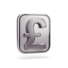 3d icon of pound sterling currency symbol icon isolated on white background