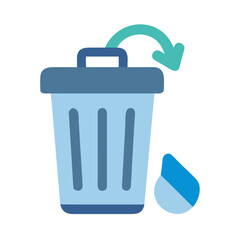 Vector illustration of a recycle bin with an arrow indicating recycling.