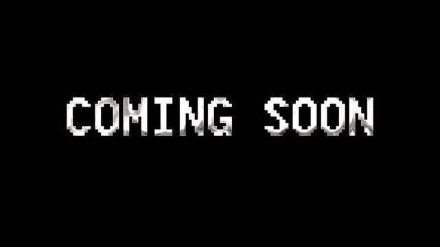 Animated Coming soon silver text black background suitable for promotions, marketing campaigns, product launches, website announcements, social media teasers
