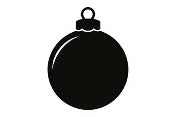 Christmas ball silhouette vector, Christmas bauble  black symbol
