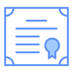 Fototapeta premium Certificate Outline Blue Color Icon