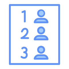 Leaderboard Outline Blue Color Icon