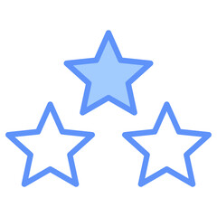 Stars Outline Blue Color Icon