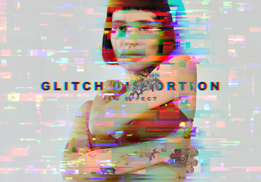 Glitch Image Effect Mockup