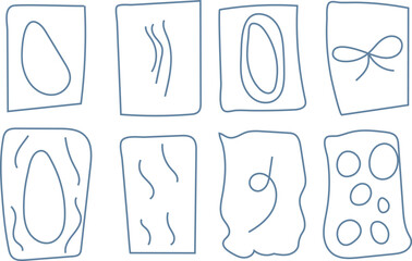 Hand drawn organic shapes and swirls set simple sketchy elements for design