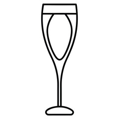 champagne glass Christmas elements vector icon, christmas  collection