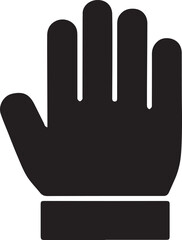 Obraz premium Stop Hand Gesture Icon Vector: Halt Signal, Refuse Sign, Prevention Symbol, Protection Graphic for Safety Measures on Transparent Canvas