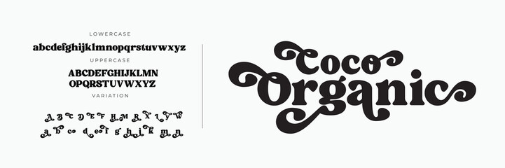 Retro Beauty Luxury font alphabet logo. Typography beautiful fashion elegant classic letters serif italic fonts decorative wedding vintage logos. vector illustration 