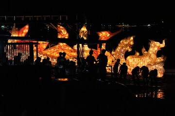 Luang Prabang, Laos, Fire Boats Festival in Mekong River, the most beuatiful festival of the year.