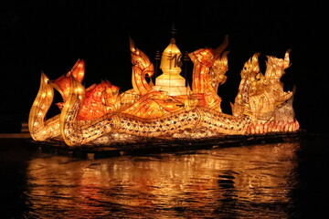 Luang Prabang, Laos, Fire Boats Festival in Mekong River, the most beuatiful festival of the year.