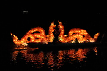 Luang Prabang, Laos, Fire Boats Festival in Mekong River, the most beuatiful festival of the year.