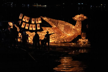 Luang Prabang, Laos, Fire Boats Festival in Mekong River, the most beuatiful festival of the year.
