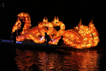 Luang Prabang, Laos, Fire Boats Festival in Mekong River, the most beuatiful festival of the year.