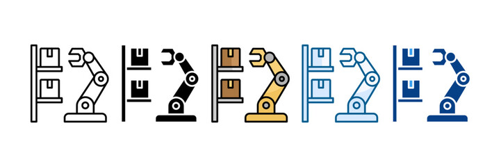 Warehouse Automation Icon Set Multiple Style Collection
