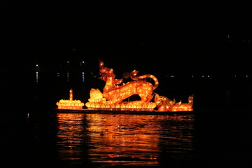 Luang Prabang, Laos, Fire Boats Festival in Mekong River, the most beuatiful festival of the year.