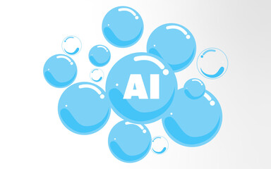 AI Bubble vector stock image, AI Bubble concept png image, AI Bubble  with white background