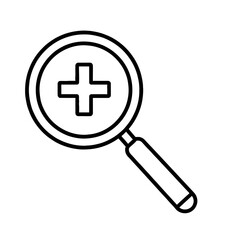 Fototapeta premium Magnifying Glass with Plus Sign Icon for Zoom In Functionality.