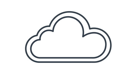 Fototapeta premium Simple cloud outline icon with double line art style.