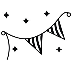 festive streamer Christmas elements vector icon, christmas  collection