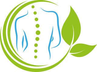 	
Person, Frau, Wirbelsäule und Blätter, Orthopädie, Chiropraktiker, Massage, Logo, Icon	
