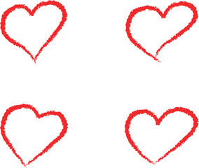 Cute doodle red heart collection for valentine design