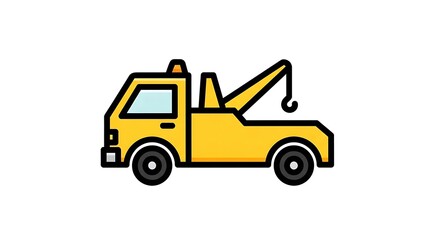Naklejka premium Yellow Tow Truck Illustration - A Detailed Vector Graphic.