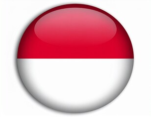 Fototapeta premium Monaco Flag Button on White Background
