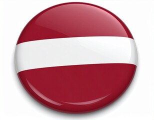 Latvia Flag Button on White Background