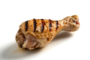 Perfectly grilled chicken drumstick showing beautiful grill marks and golden brown color